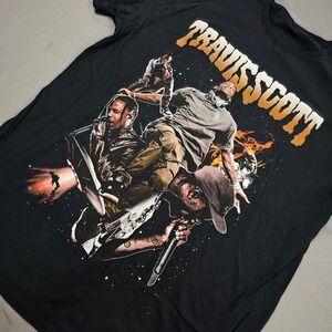 Travis‎ Scott T-Shirt Graphic Print Black Mens Short Sleeve Tee